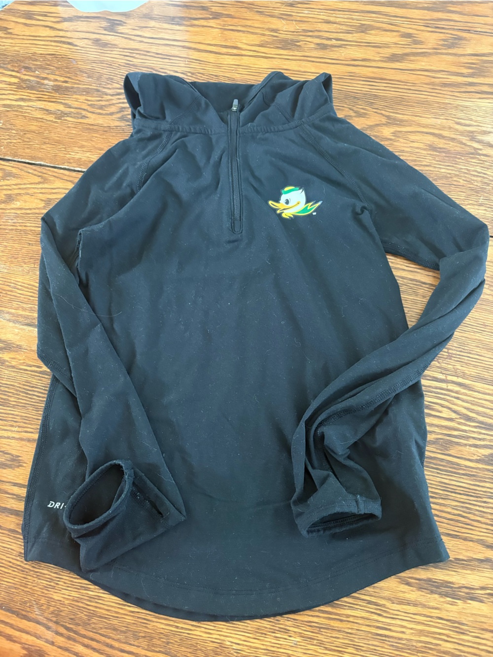 Nike Black Dri-FIT Quarter-Zip Pullover with Oregon Ducks Logo